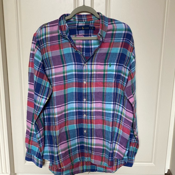 Ralph Lauren Other - RALPH LAUREN PLAID LINEN SHIRT SIZE L .